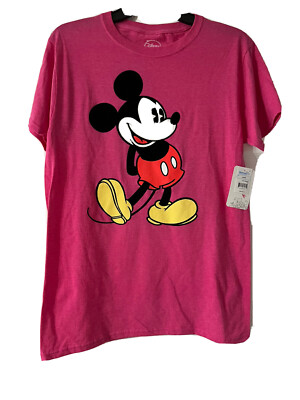 Disney Women’s Small Pink Mickey Mouse T-shirt Mickey’s Black Velvet Body 