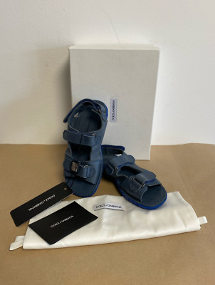 Original Dolce & Gabbana Kids Sandalen Leder Blau Gr. 29 NEU