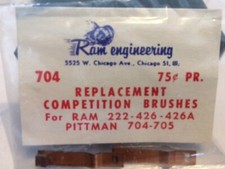 1/24 RAM 704 Slot car motor brushes RAM 222-426-426A Pittman 704-705 VINTAGE