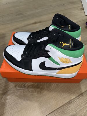 Size 10 - Men's Air Jordan 1 Mid SE Oakland 852542 101 Replacement Box