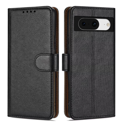 Premium PU Leder Brieftasche Flip Case Folie Cover für Google Pixel 8 / Pixel 8 Pro