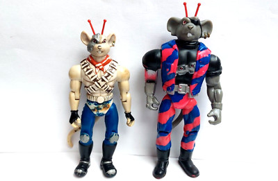 TOY LOT 2 VINTAGE BIKER MICE SPACE MOUSE ARTICULATED PVC galoob figures