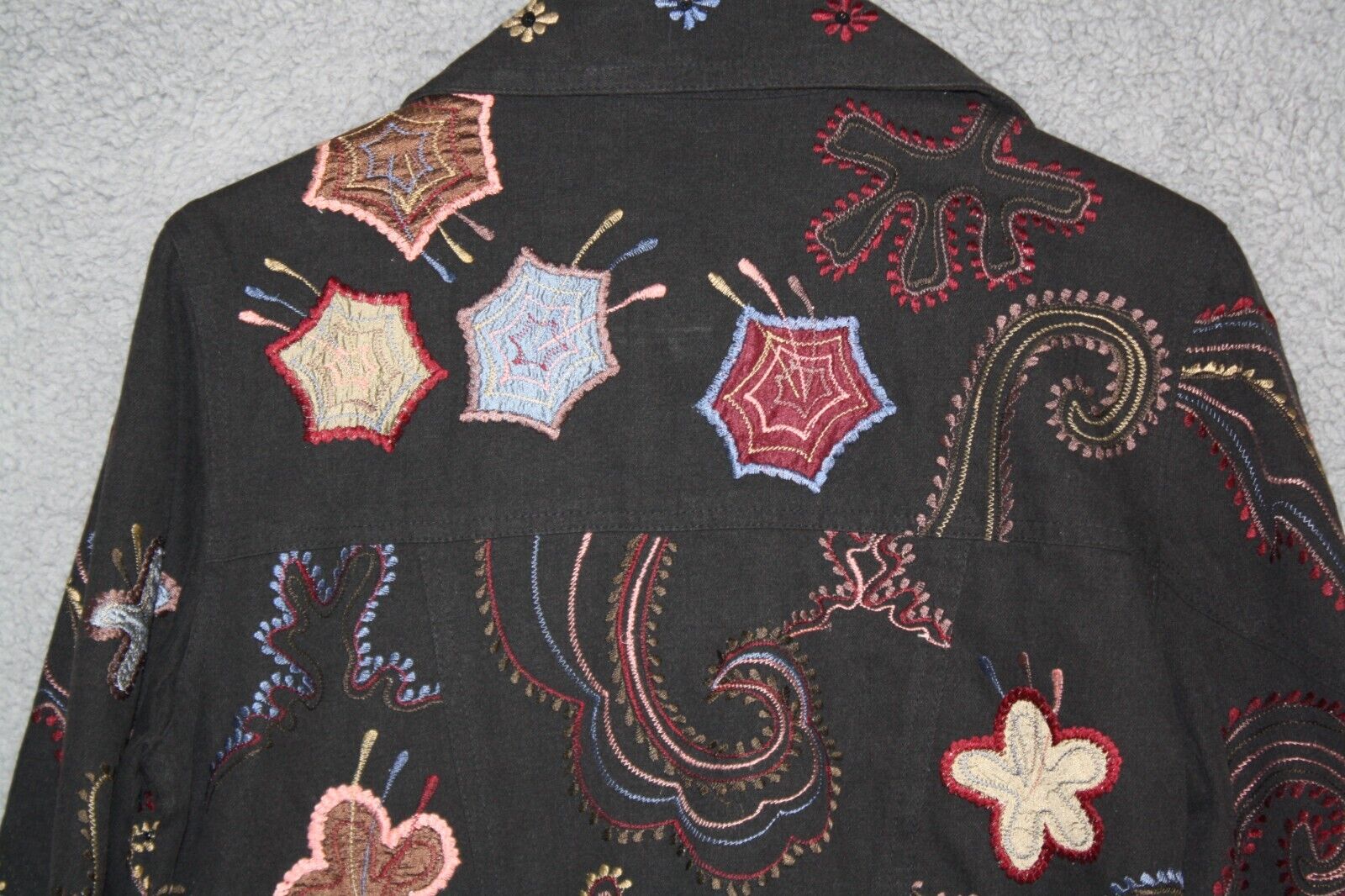 VINTAGE Yak Magik Jacket Womens Adult Small Black Floral Ladies Jacket