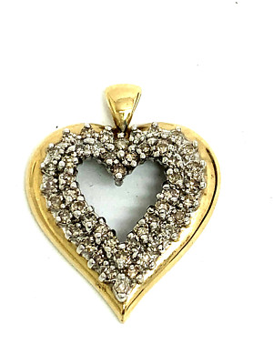 Herzform Diamant 0,25ctw Anhänger 10k Gelbgold Damen Nachlass Schmuck