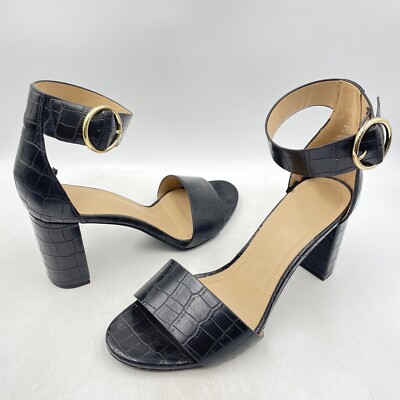 Hm Sandali Con Tacco H&M BLACK CROC HIGH HEEL SANDALS LEATHER