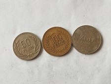 LOTE DE 3 MONEDAS COLOMBIA 50 - 200 PESOS 1989 - 2016