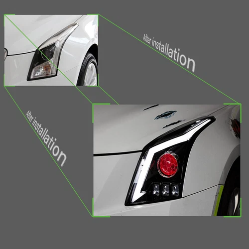 For Cadillac ATS 2014-2018 LED Headlight Assembly LED DRL Sequential Turn Signal - Picture 2 of 8