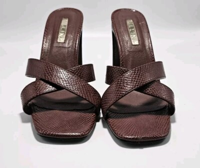 Billini Knox Sandal Heels Adult Size 9M Brown  Snake Pattern Womens 