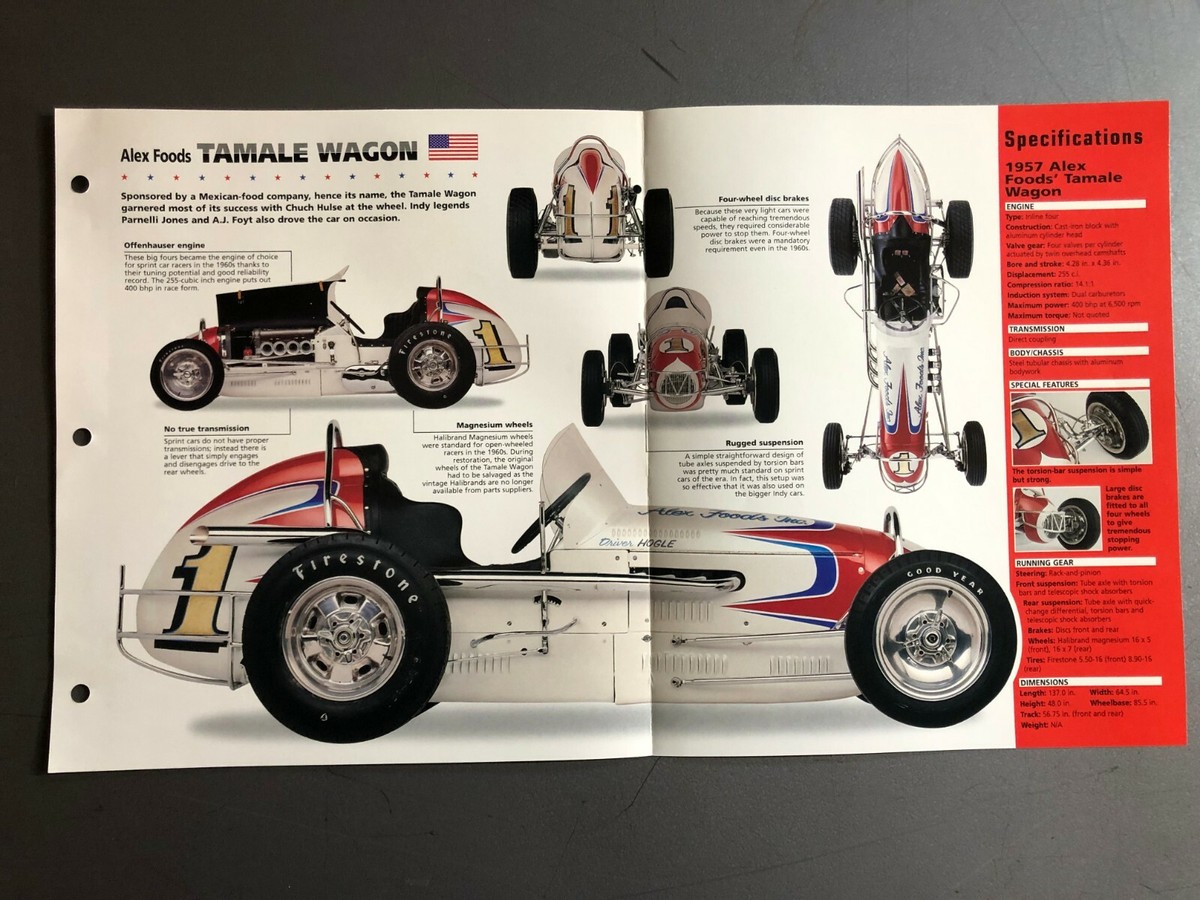 1957 Alex Foods Tamale Wagon Sprint Car IMP Hot Cars Spec Sheet