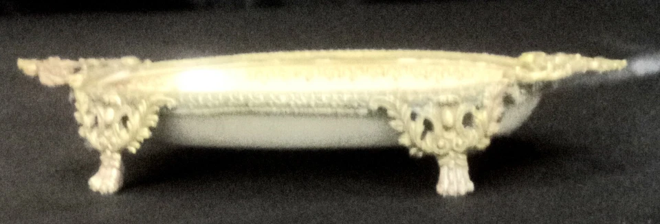 JABONERA VINTAGE HUA PING TANG ZHI BARATIJA FLORAL PORCELANA & BRONCE Foto 3 de 4