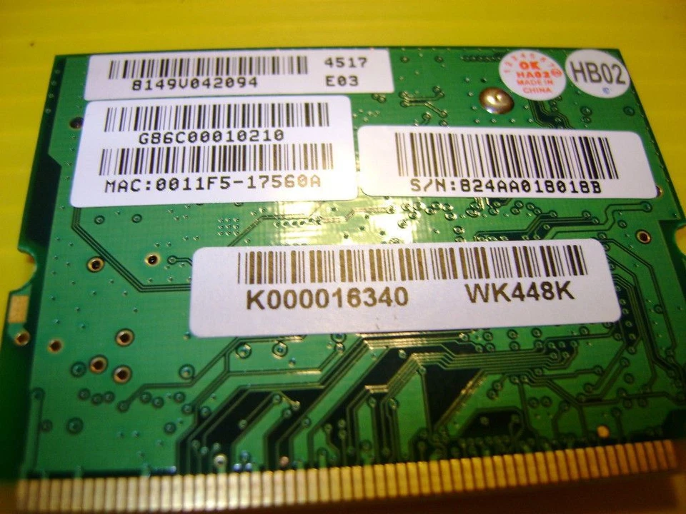 Tarjeta inalámbrica Toshiba Satellite M30X M35X Mini PCI K000016340 Foto 3 de 3