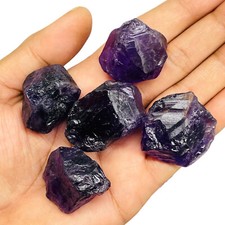 5 Pcs Natural Unheated Amethyst Raw Rough 29-38mm Stunning Purple Loose Gemstone