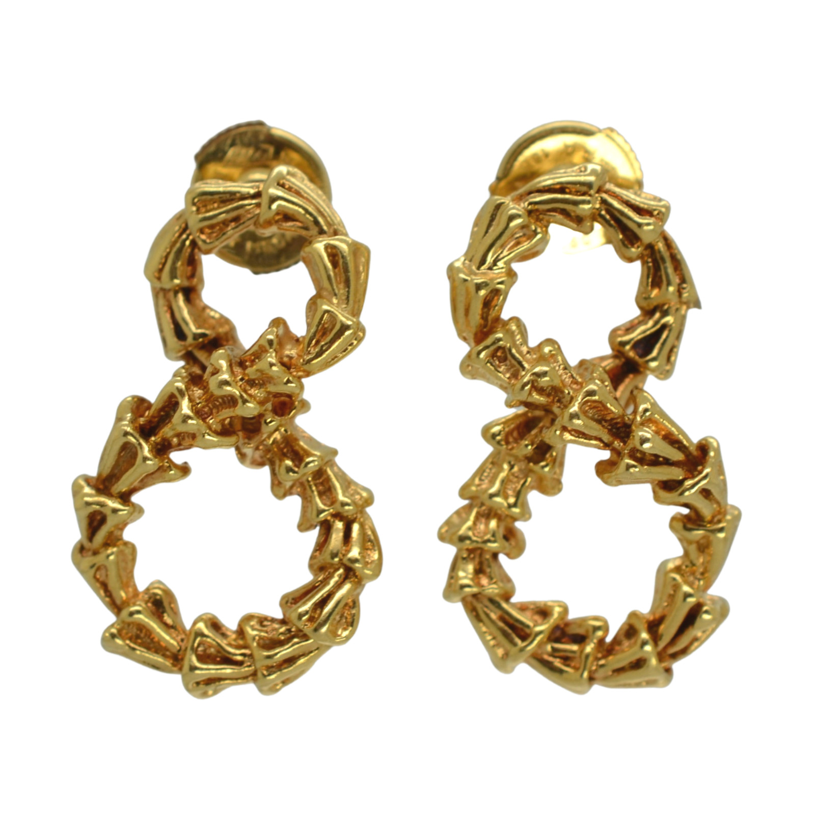 MECAN 18K Yellow Gold Solid Texture Infinite 8 Da… - image 1