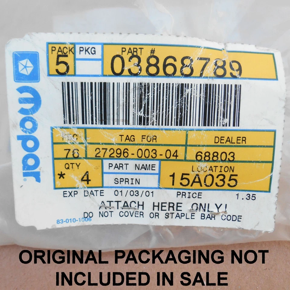 Nuevo de Lote Antiguo Mopar 3686789 1979-1993 Faro Ajustador Muelle Dodge Chrysler Plymouth Foto 3 de 3