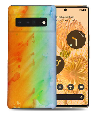 CASE COVER FOR GOOGLE PIXEL|GREEN ORANGE WATERCOLOR 54