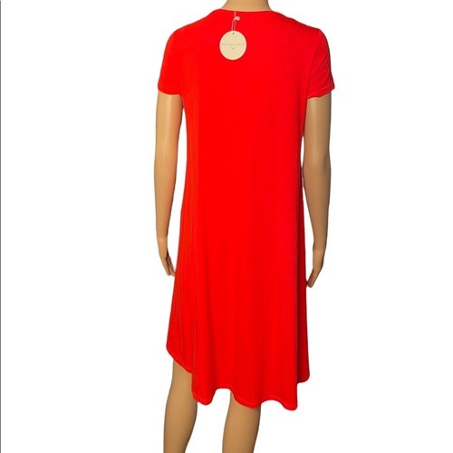 NWT Patrizia Luca Milano T-Shirt Dress Womens S Red Casual Short Sleeve Stretch - Picture 3 of 5