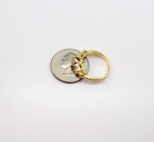 Anello di fidanzamento oro giallo 14 carati 0,80 ctw ovale taglio baguette diamante misura 6,75 LMH2 - Foto 8 di 8