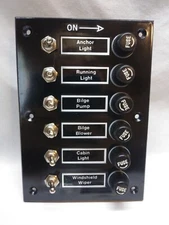 Seachoice 6 Gang Circuit Breaker Screw In Fused Switch Panel 12521