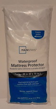 Mainstays 94870WM Waterproof Fitted Vinyl Mattress Protector Twin Size White