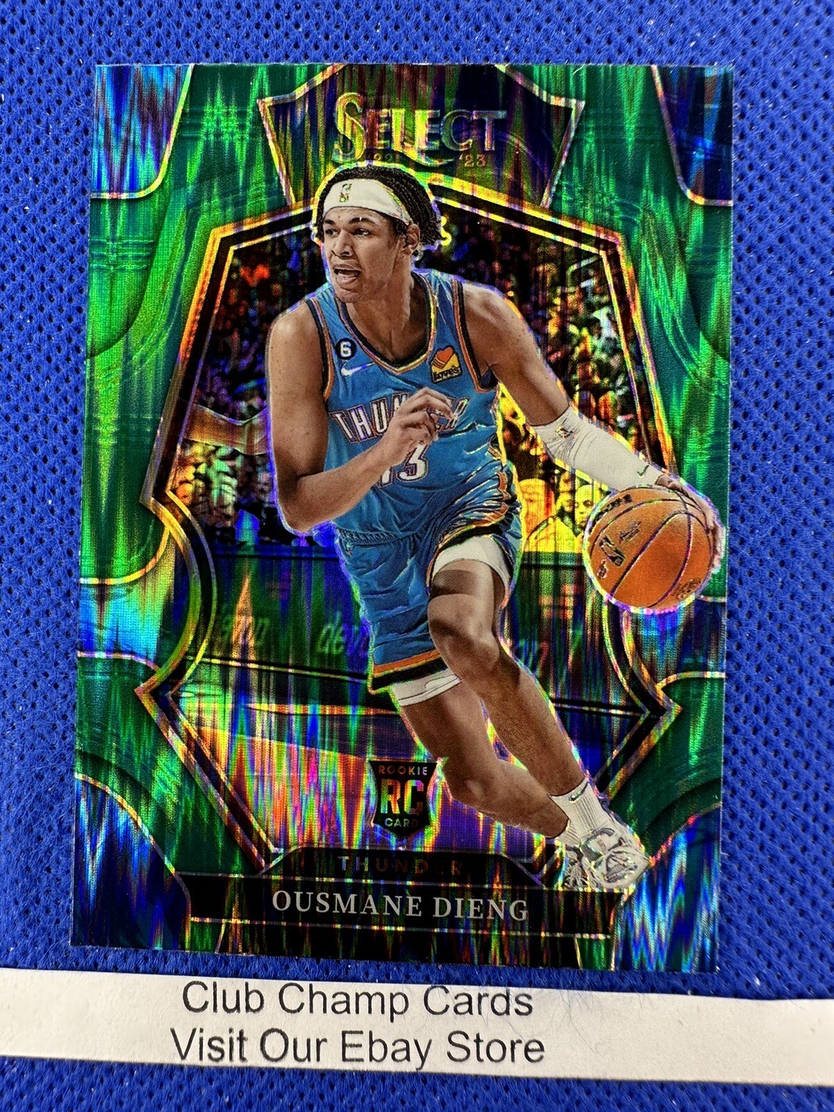 2022-23 #190 Ousmane Dieng Panini Select Premier Green Shock Prizm RC SP Thunder