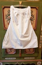 Biedermeier Nachthemd Umstands Kleid Tracht Kost&uuml;m Spitze Antike Wei&szlig; Jugendstil