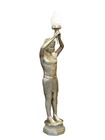 Lamp Floor Lamp Standing Light Pharaoh with a Torchlight in Silver (5855)