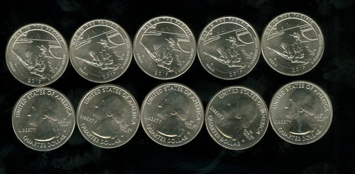 2019 W WAR IN PACIFIC PARKS QUARTER MINT GEM BU 1/4 ROLL OF 10 COINS RARE