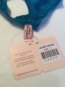 Vintage Agent Provocateur Liza Turquoise Blue Stretch Silk Brief Size Small BNWT