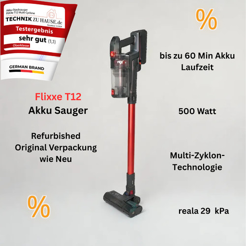 FliXXe T12 Akkustaubsauger Staubsauger Sauger Vacuumcleaner Vacuum 500 W B-Ware