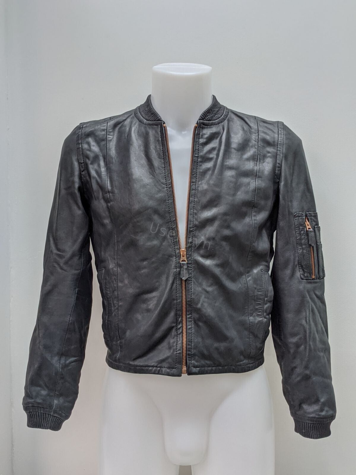 Paul Smith Leather Jacket -Women's Dark Grey Lamb leather Size: L Used /Fab