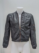 Paul Smith Leather Jacket -women's Dark Grey Lamb Leather Size: L Used /fab Con 