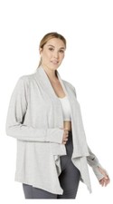 Nike Plus Size 1X Yoga Cover-Up Top - Gray Activewear for Women