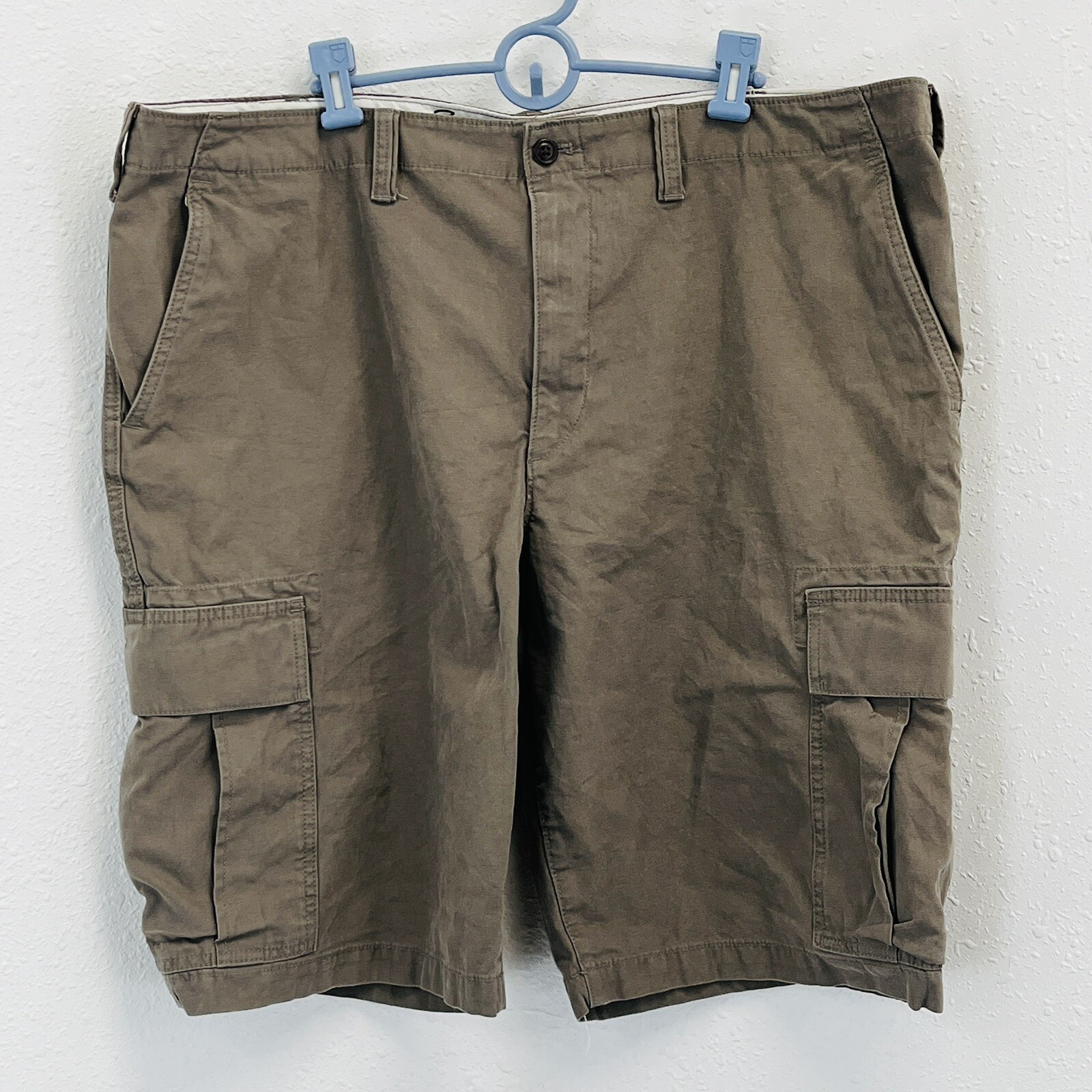 Mens 44 Eddie Bauer Cargo Shorts Brown Cotton Bermuda… Gem