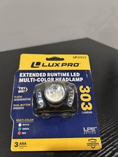 LUXPRO LP345V2 Extended Runtime Multi-function Multi-color Headlamp, 303 Lumens
