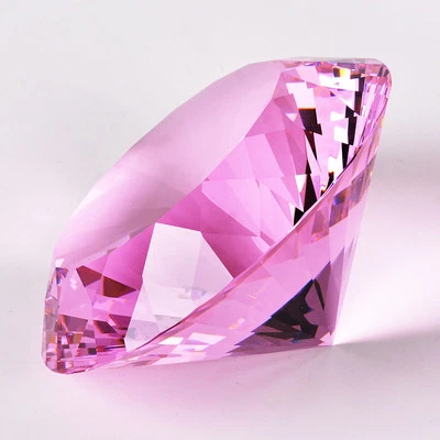 200MM Color Crystal Diamond Glass Paperweight Art Giant Wedding Decor - Image 1 of 4