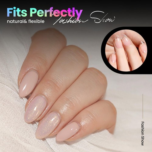 600Pcs Short Almond Nail Tips - Pre Shaped Soft Gel X Nail Tips Half Matte Fu... - Picture 2 of 6
