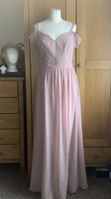 Chi Chi London Ladies Dusty Pink evening/occasion/ bridesmaid maxi Dress Size 8 