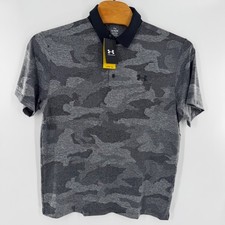 Under Armour Playoff Camo Jacquard Polo Shirt Mens XL Grey Black Golf UPF 40 NEW