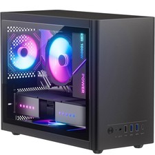 Micro ATX Case with Fans, 2PCS 90mm RGB Fans Pre-Installed,14.6L 0.8mm Thickn...