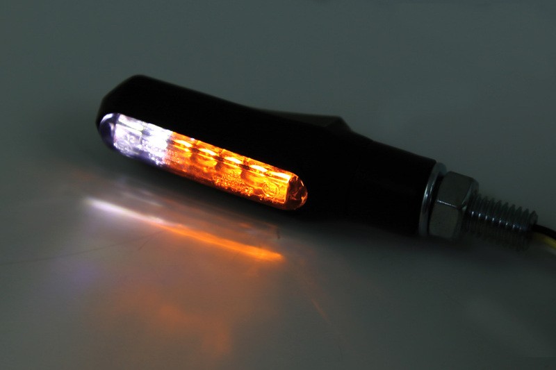 Clignotant HIGHSIDER smart Shorty Fin 2en1 LED pour personnaliser les motos de style Custom