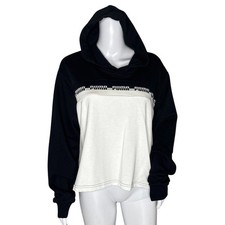 Puma Amplified Cropped Hoodie Puma Black Logo Relaxed Fit Pullover Sweater XL