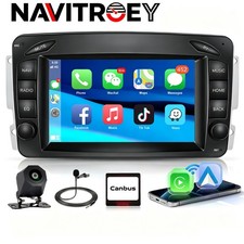 Carplay Android 15 Autoradio F&uuml;r Mercedes Benz C-Klasse W203 W209 W208 NAVI +KAM
