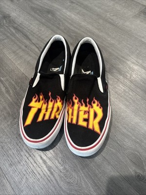 VANS Thrasher Slip-On Pro Flame Graphic Black Men's US 12 VN0A347VOTE Shoes