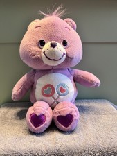 Care Bears 11  Plush Share Bear 2002 By Play Along TCFC Inc. Purple Hearts