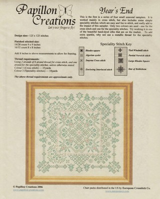 Year's End by Papillon Creations cross stitch pattern