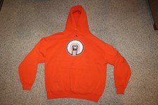 Jerzees Fighting Illini Chief Illiniwek Graphic Orange Hoodie XL UIUC Illinois