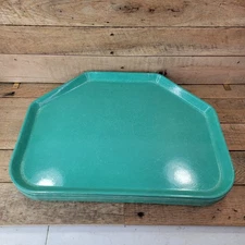 X6 VTG Cambro Camtray Trapezoid Tray Turquoise Fiberglass Cafeteria Tray 18x14