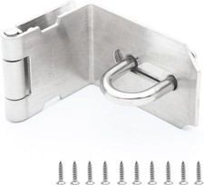 Door Hasp Latch 90 Degree Right Angle Padlock Hasp 304 Stainless Steel Safety