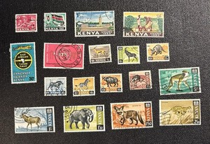Kenya Stamps (&  KUT) 1963-1964 From 3 Album Pages