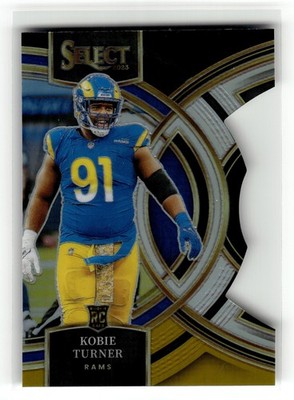 Kobie Turner 2023 Panini Select #131 Rams Black and Gold Prizms Die Cuts